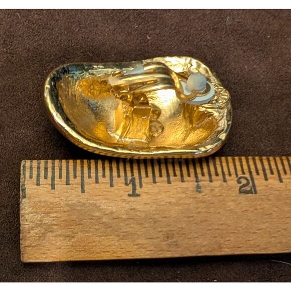 Vintage Edouard Ramboud Paris Clip Earrings Goldtonne multi color - Picture 8 of 9